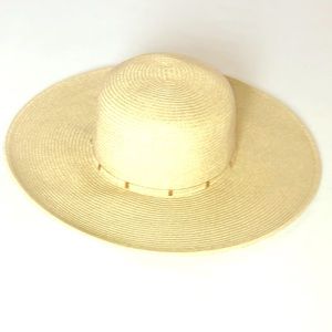 Beachy Nine West Sun Hat w/ Gold Trim Band